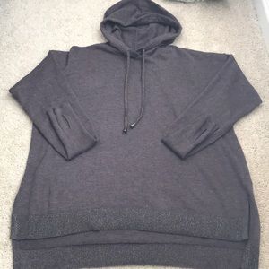 Long sleeve top with hoodie with thumb holes